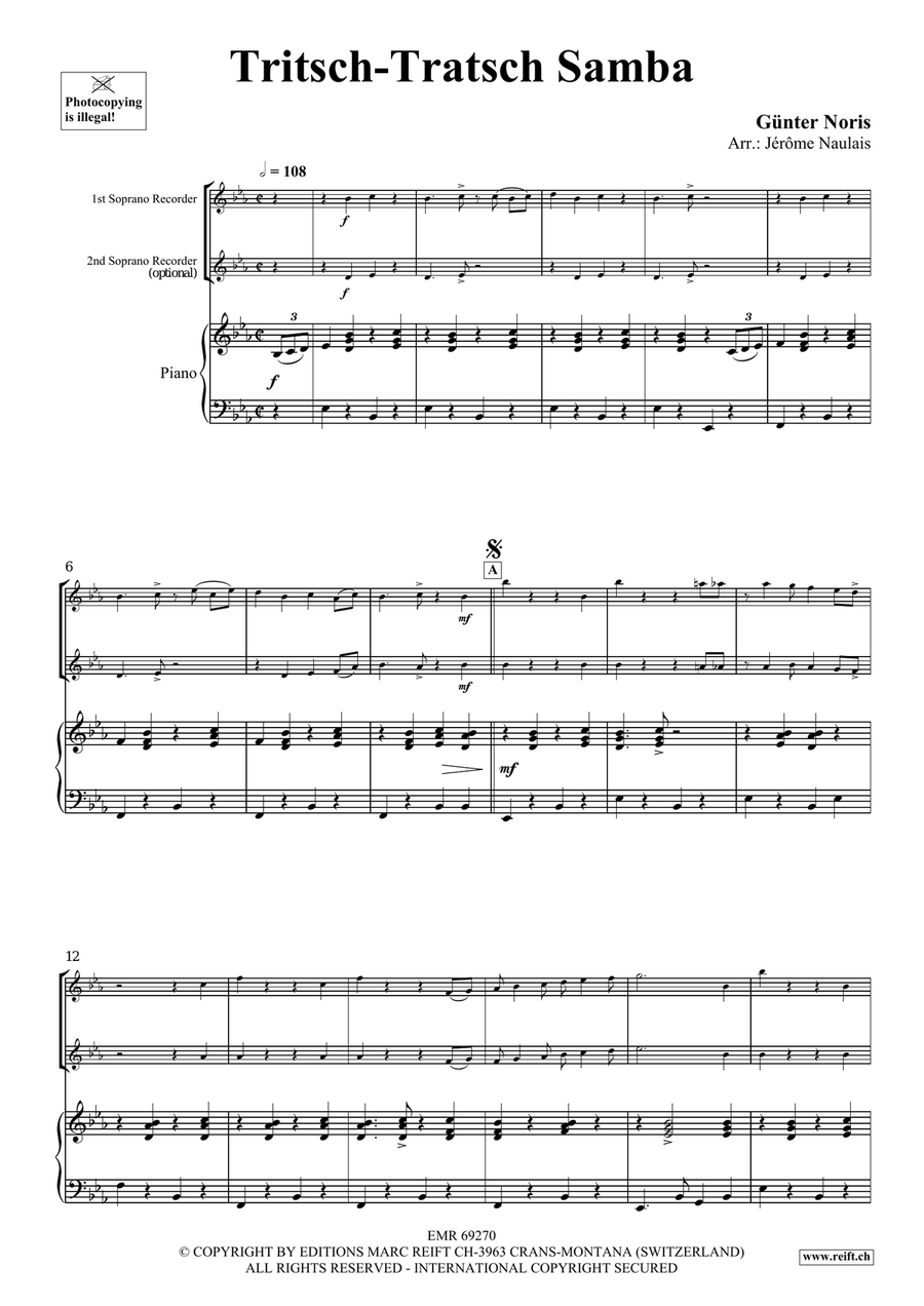 Tritsch-Tratsch Samba Tritsch-Tratsch Samba Soprano Recorder scores gallery preview page 4