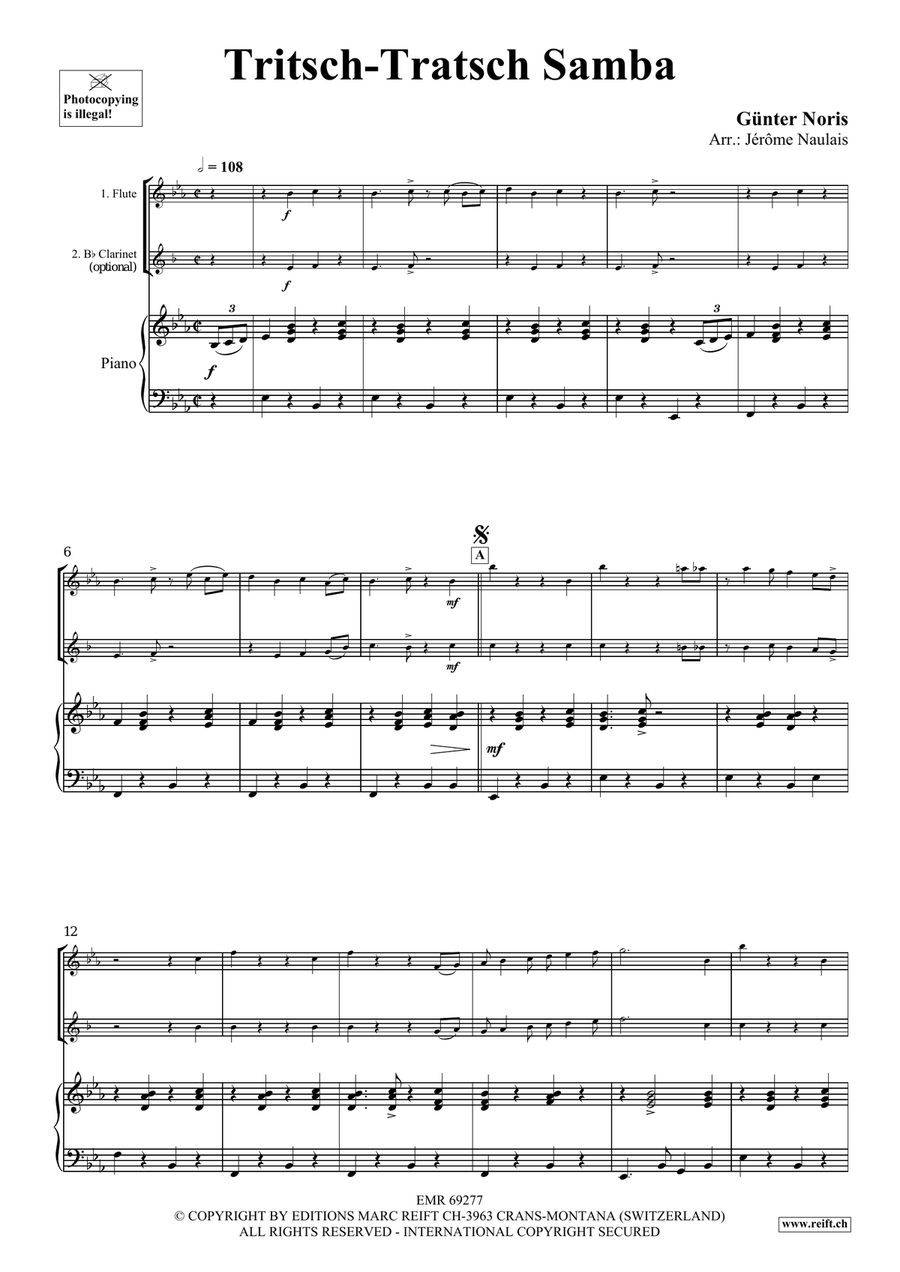 Tritsch-Tratsch Samba Clarinet scores gallery preview page 4