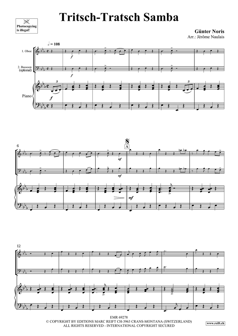 Tritsch-Tratsch Samba Tritsch-Tratsch Samba Bassoon scores gallery preview page 4