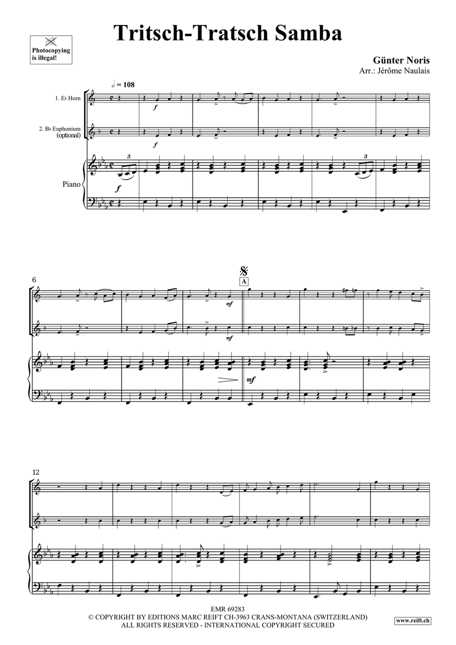 Tritsch-Tratsch Samba Tritsch-Tratsch Samba Euphonium scores gallery preview page 4