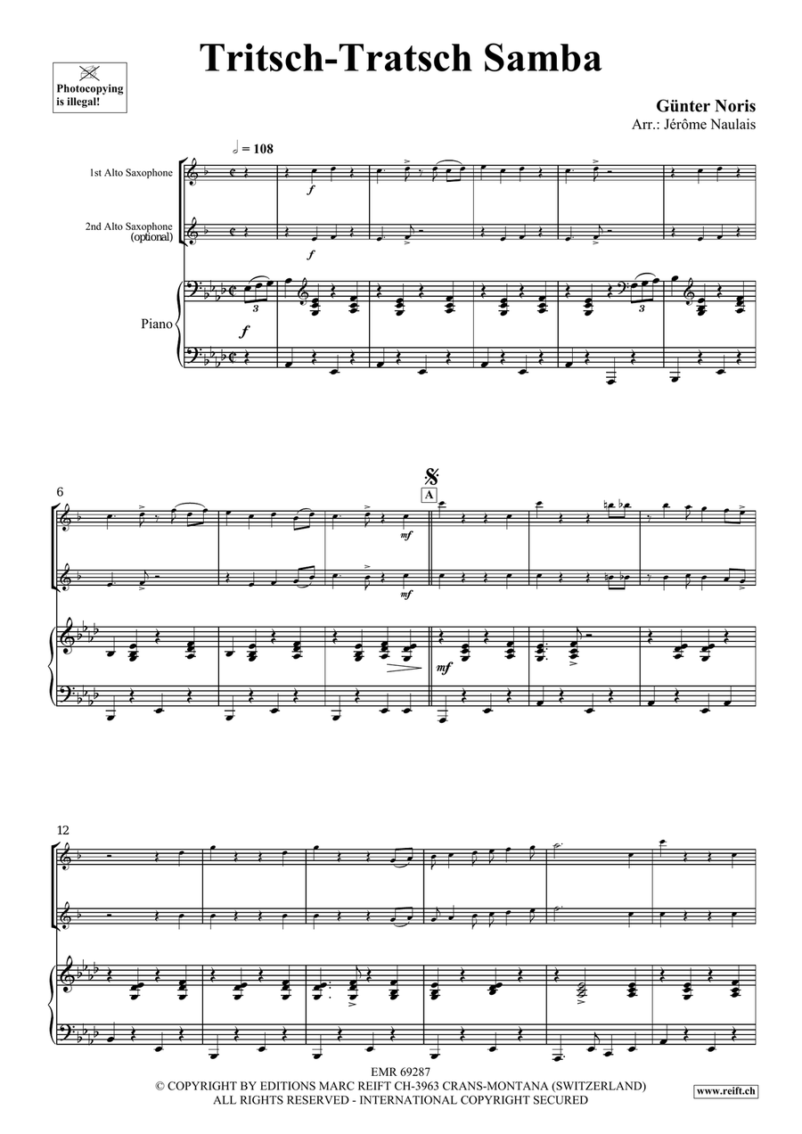 Tritsch-Tratsch Samba Alto Saxophone scores gallery preview page 4