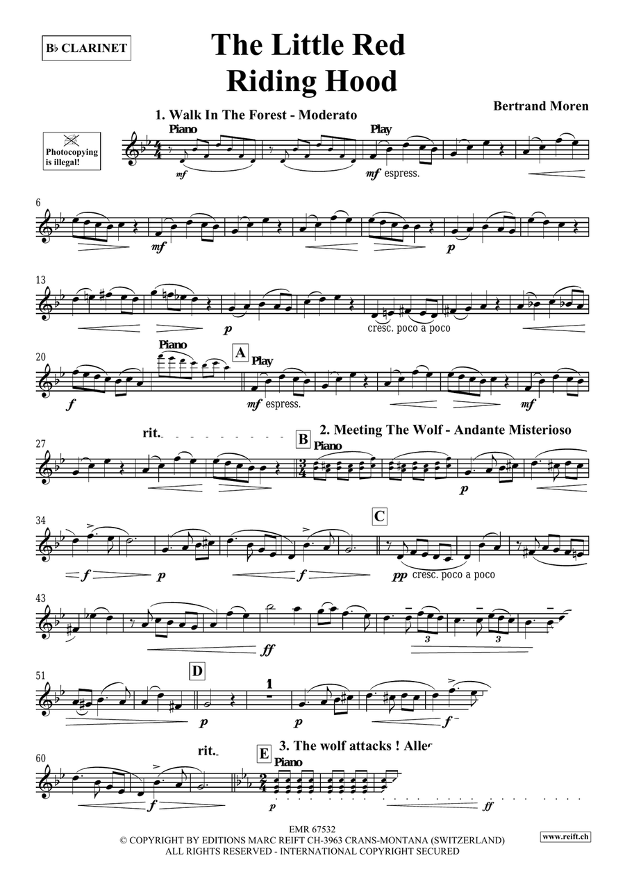 The Little Red Riding Hood Clarinet Solo scores gallery preview page 4