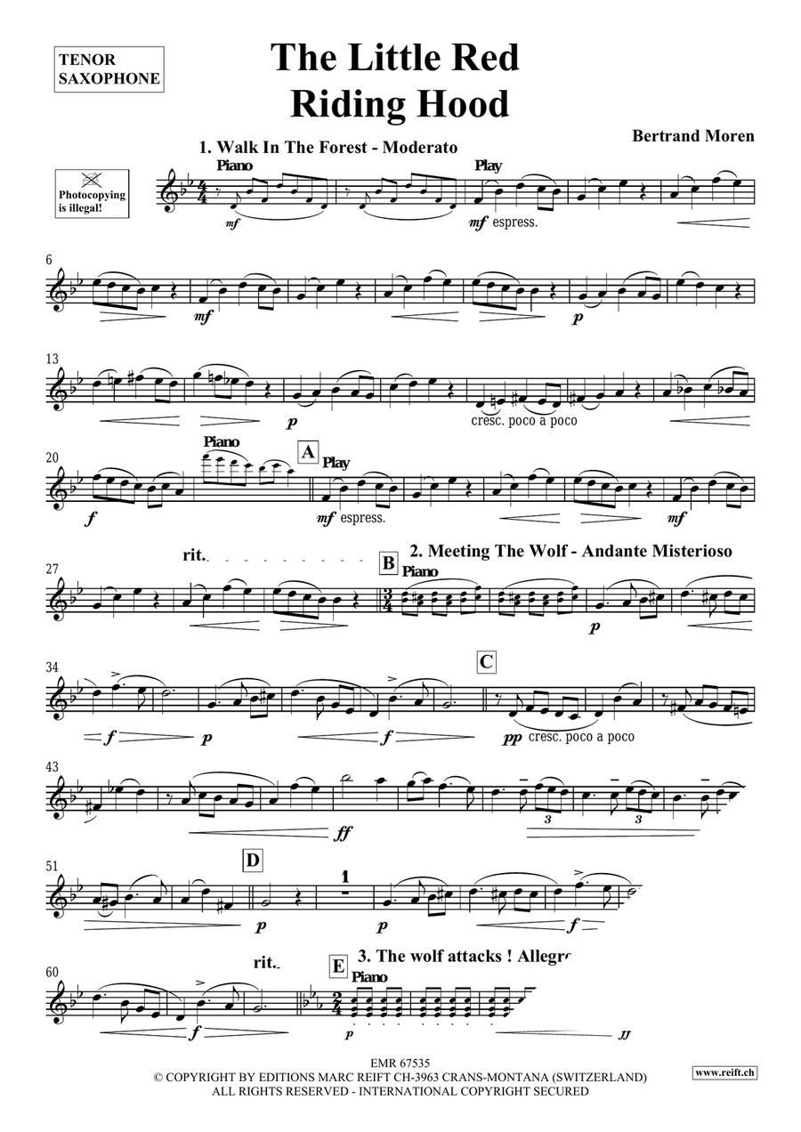 The Little Red Riding Hood Tenor Saxophone scores gallery preview page 4