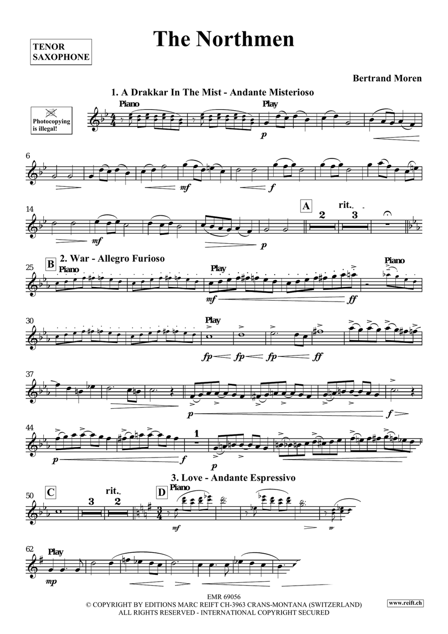 The Northmen The Northmen Tenor Saxophone scores gallery preview page 4