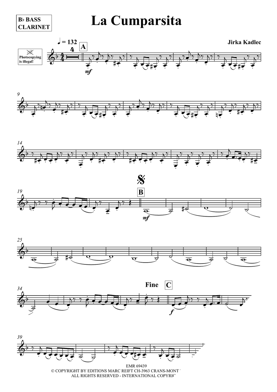 La Cumparsita La Cumparsita Bass Clarinet scores gallery preview page 3