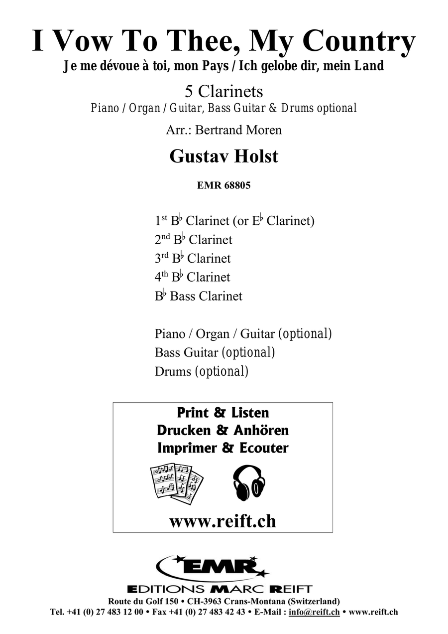 I Vow To Thee, My Country Clarinet Quintet scores gallery preview page 2