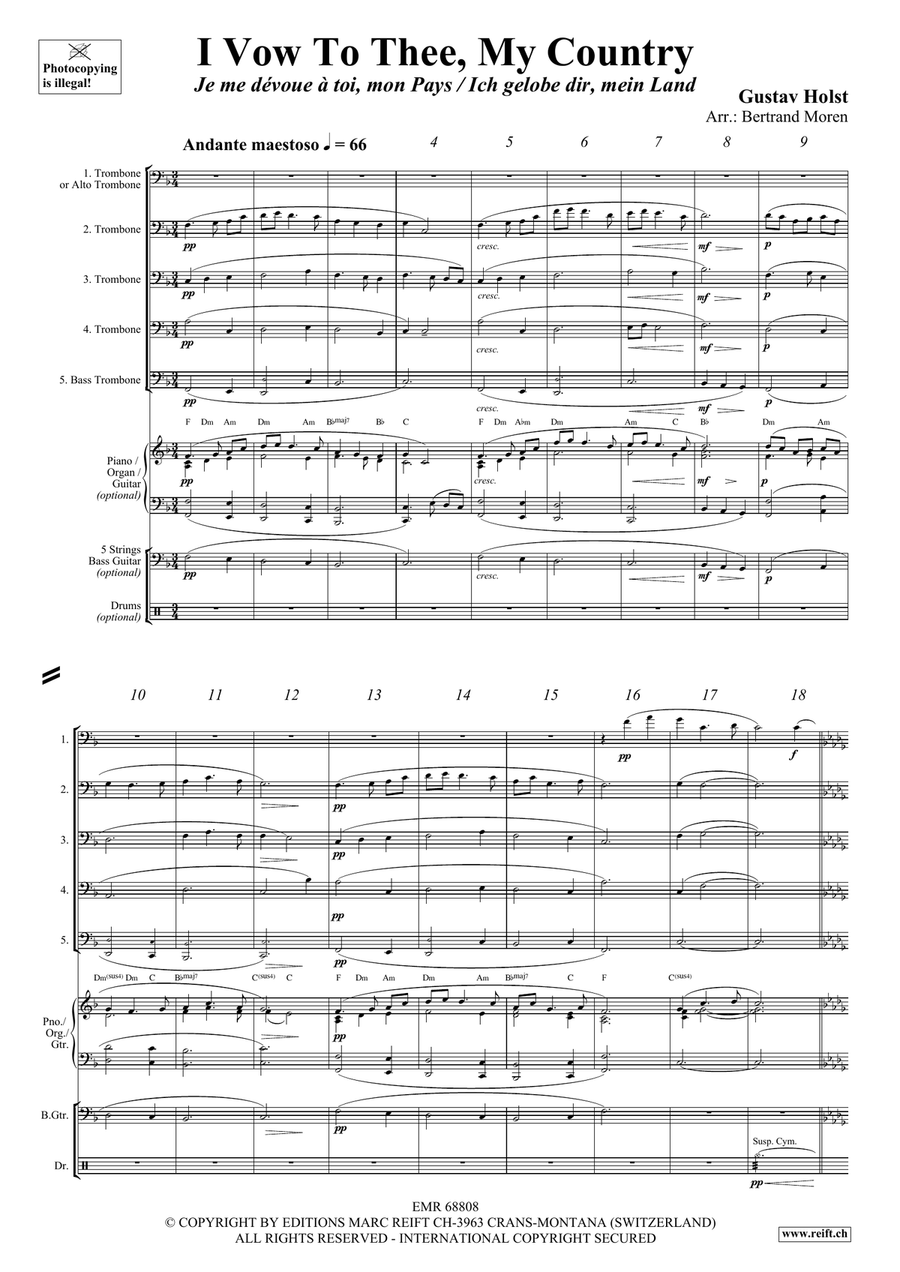 I Vow To Thee, My Country Trombone scores gallery preview page 3