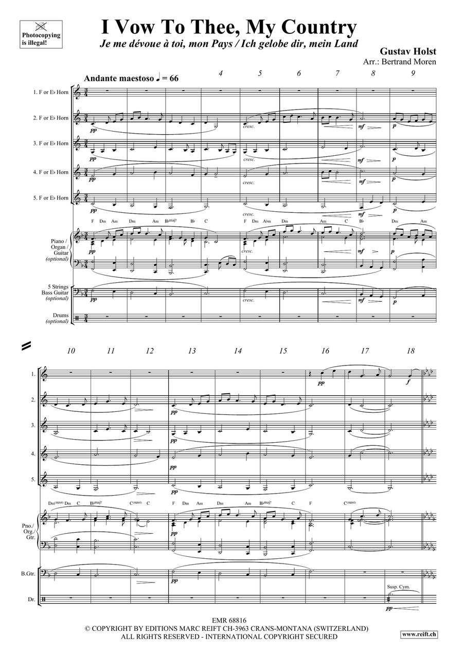I Vow To Thee, My Country Horn scores gallery preview page 3