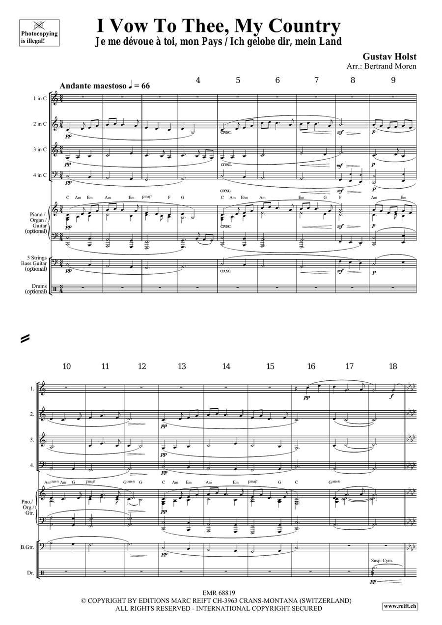 I Vow To Thee, My Country Score scores gallery preview page 3