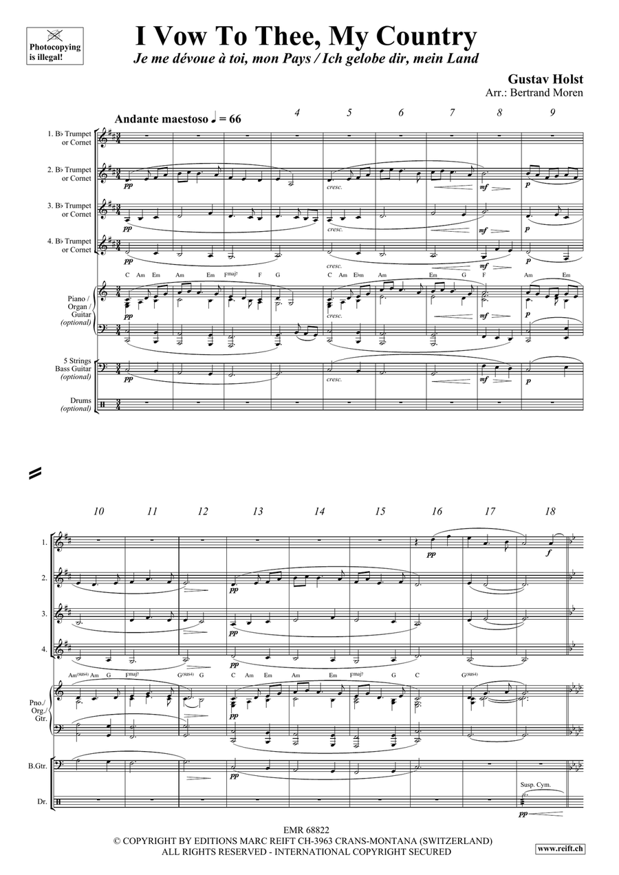 I Vow To Thee, My Country Cornet scores gallery preview page 3