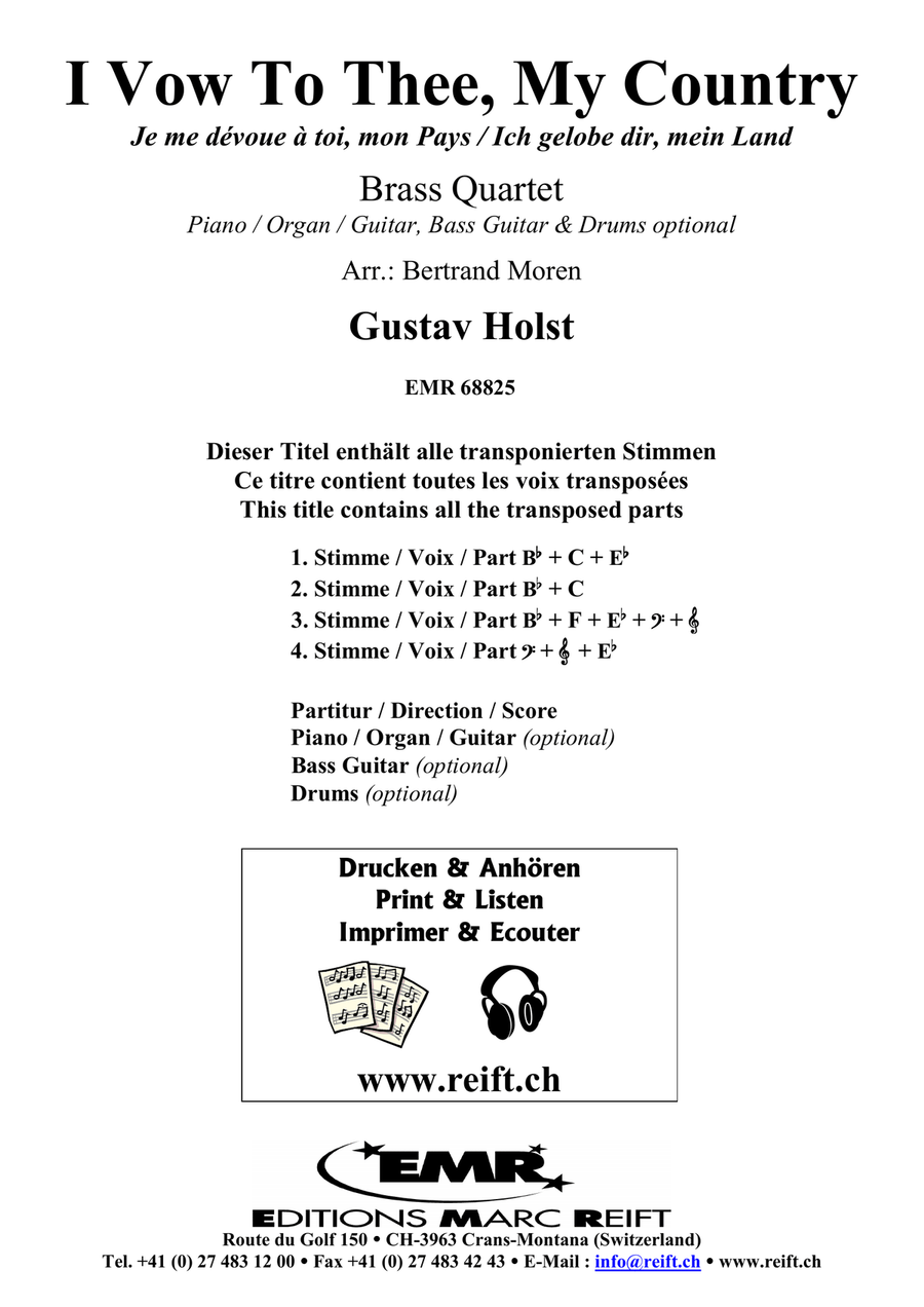 I Vow To Thee, My Country Brass Quartet scores gallery preview page 2