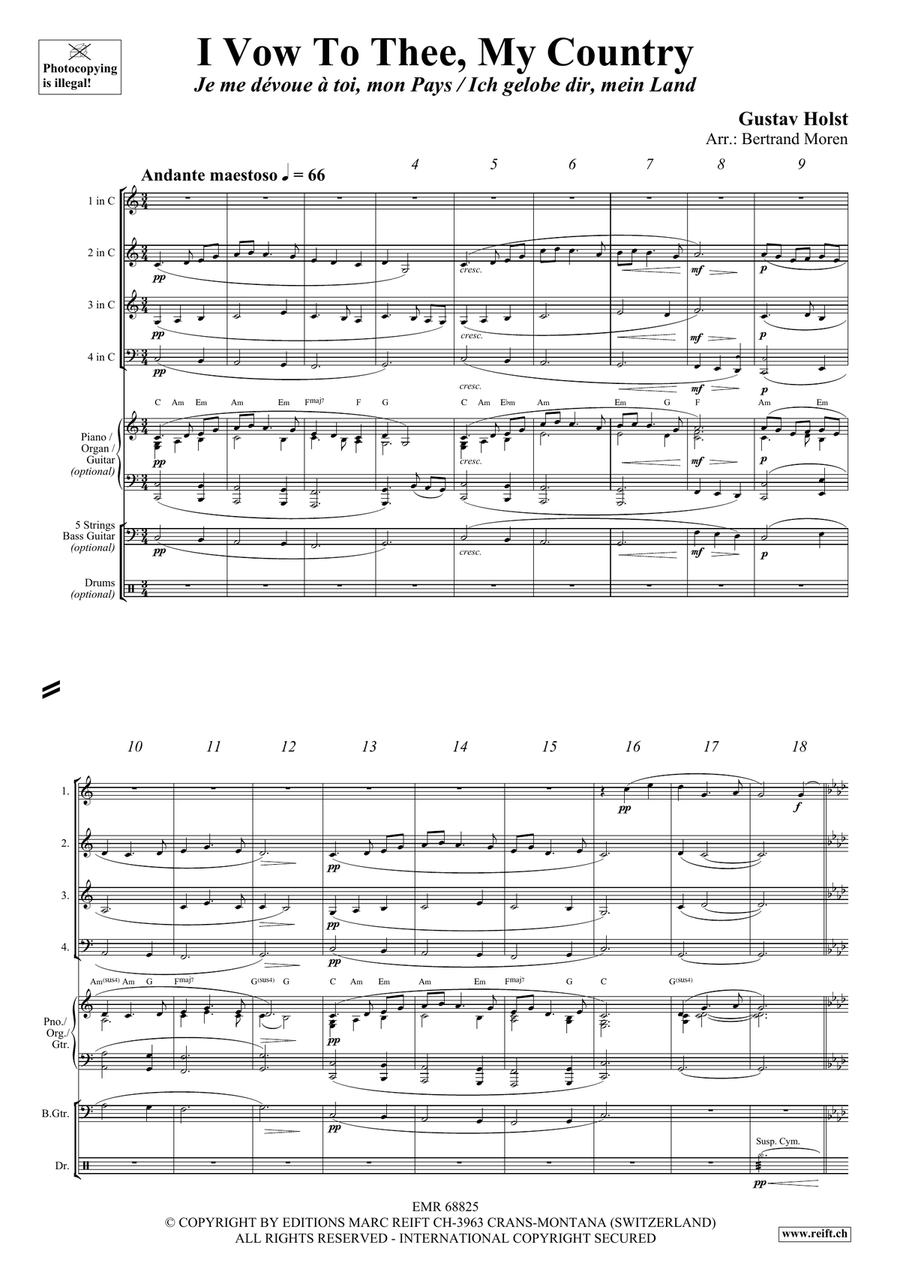 I Vow To Thee, My Country Brass Quartet scores gallery preview page 3