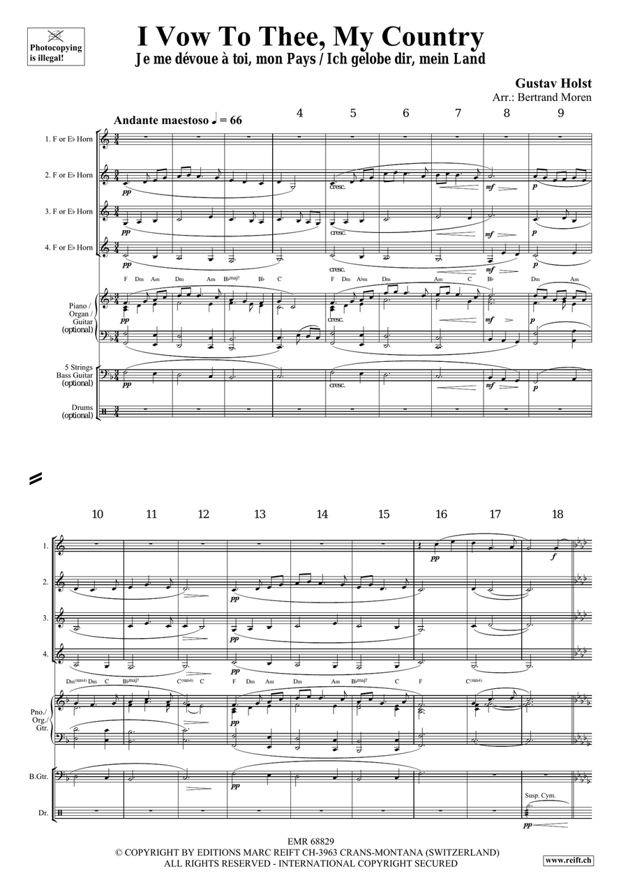I Vow To Thee, My Country Horn scores gallery preview page 3