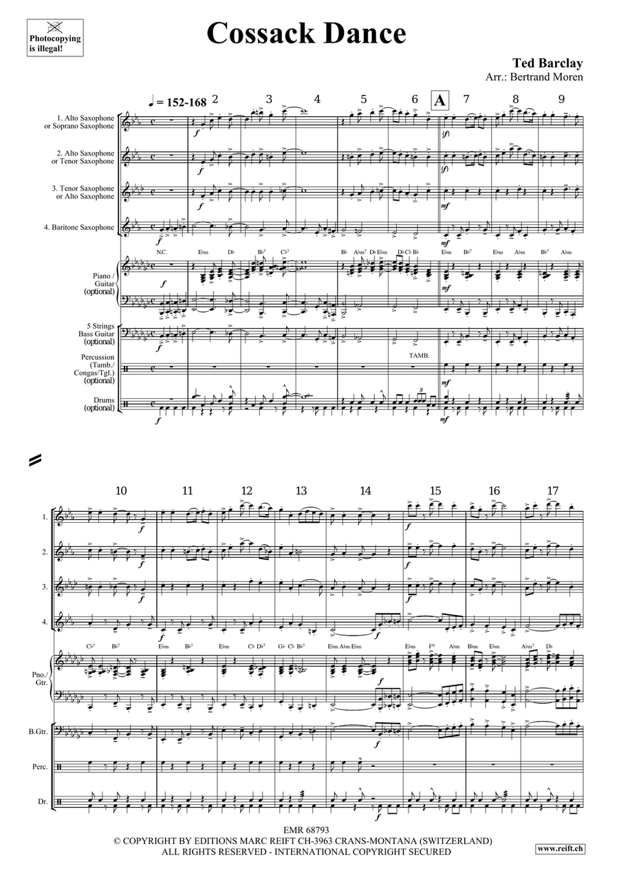 Cossack Dance by Ted Barclay Saxophone Quartet - Sheet Music page 4