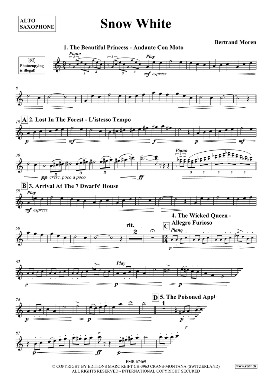 Snow White Snow White Alto Saxophone scores gallery preview page 4