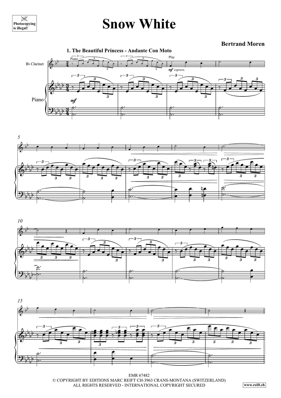 Snow White Clarinet Solo scores gallery preview page 5