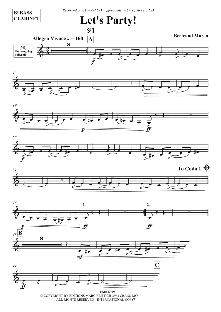 Let's Party ! Let's Party ! Bass Clarinet scores gallery preview page 3