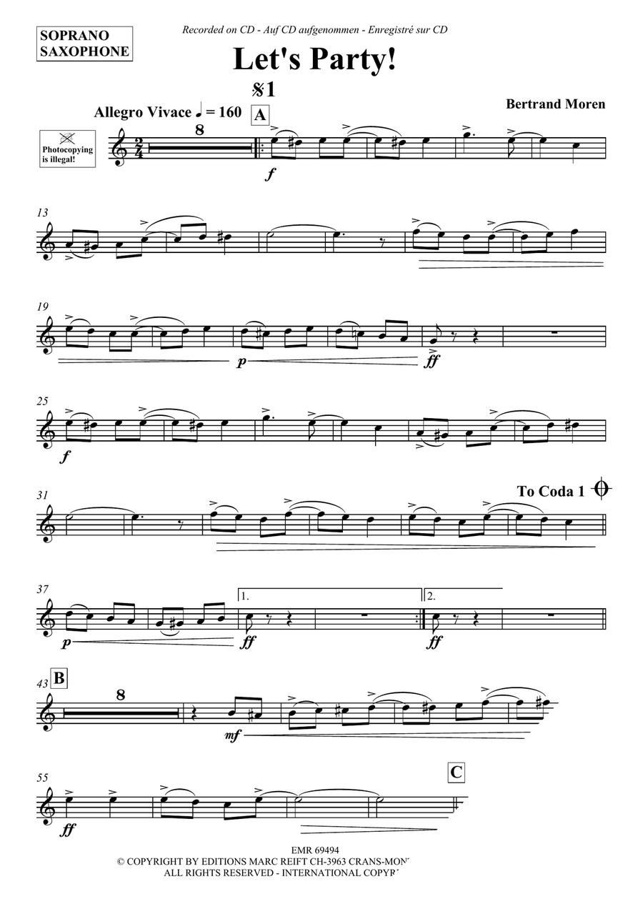Let's Party ! Let's Party ! Soprano Saxophone scores gallery preview page 3