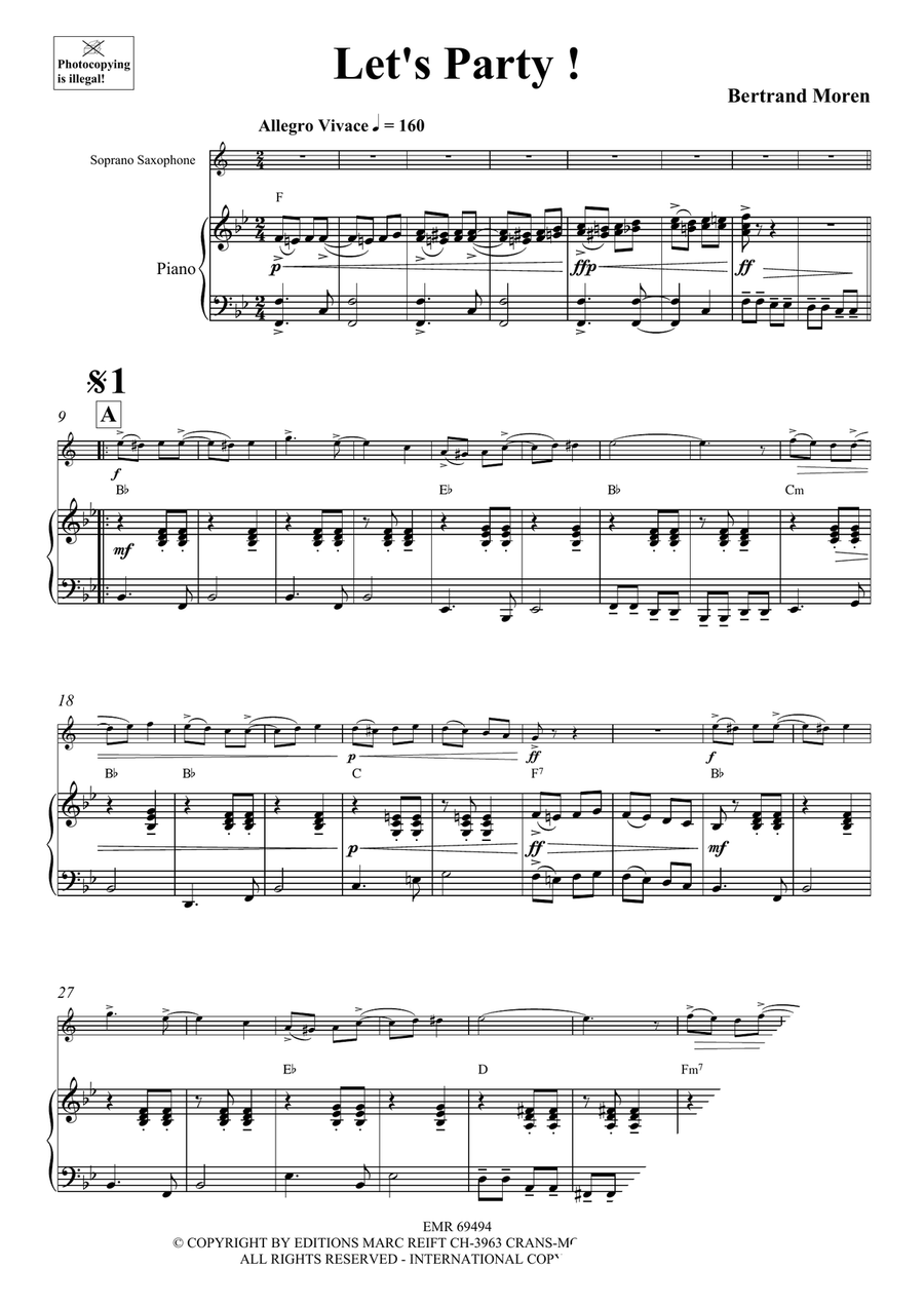 Let's Party ! Let's Party ! Soprano Saxophone scores gallery preview page 4
