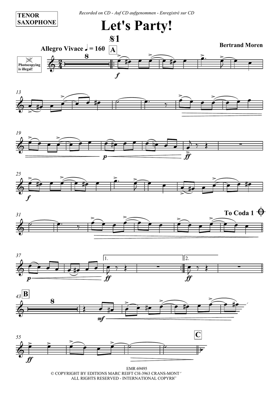 Let's Party ! Let's Party ! Tenor Saxophone scores gallery preview page 3