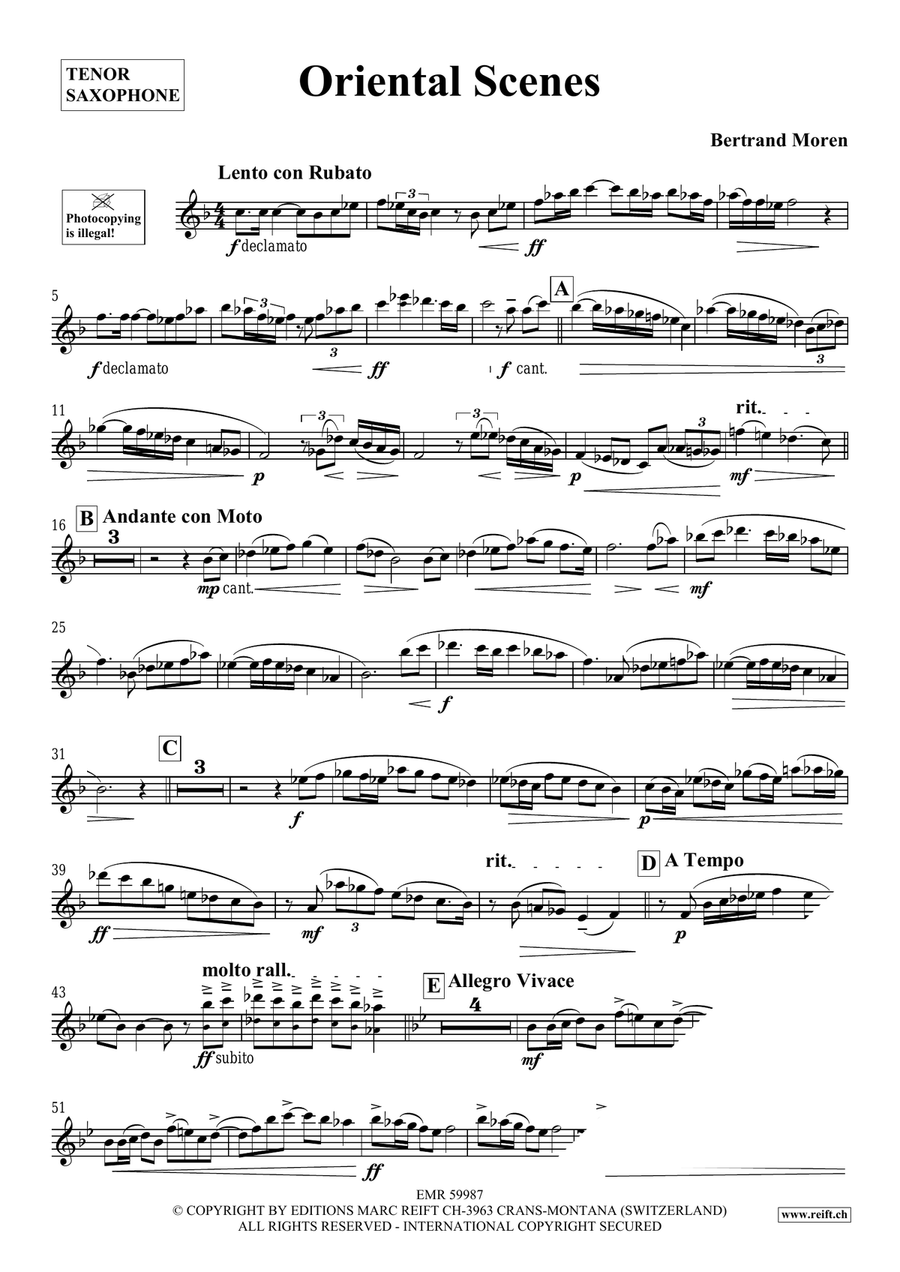 Oriental Scenes Oriental Scenes Tenor Saxophone scores gallery preview page 4