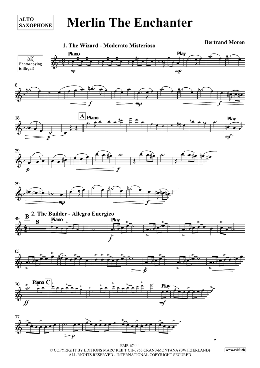 Merlin The Enchanter Merlin The Enchanter Alto Saxophone scores gallery preview page 4