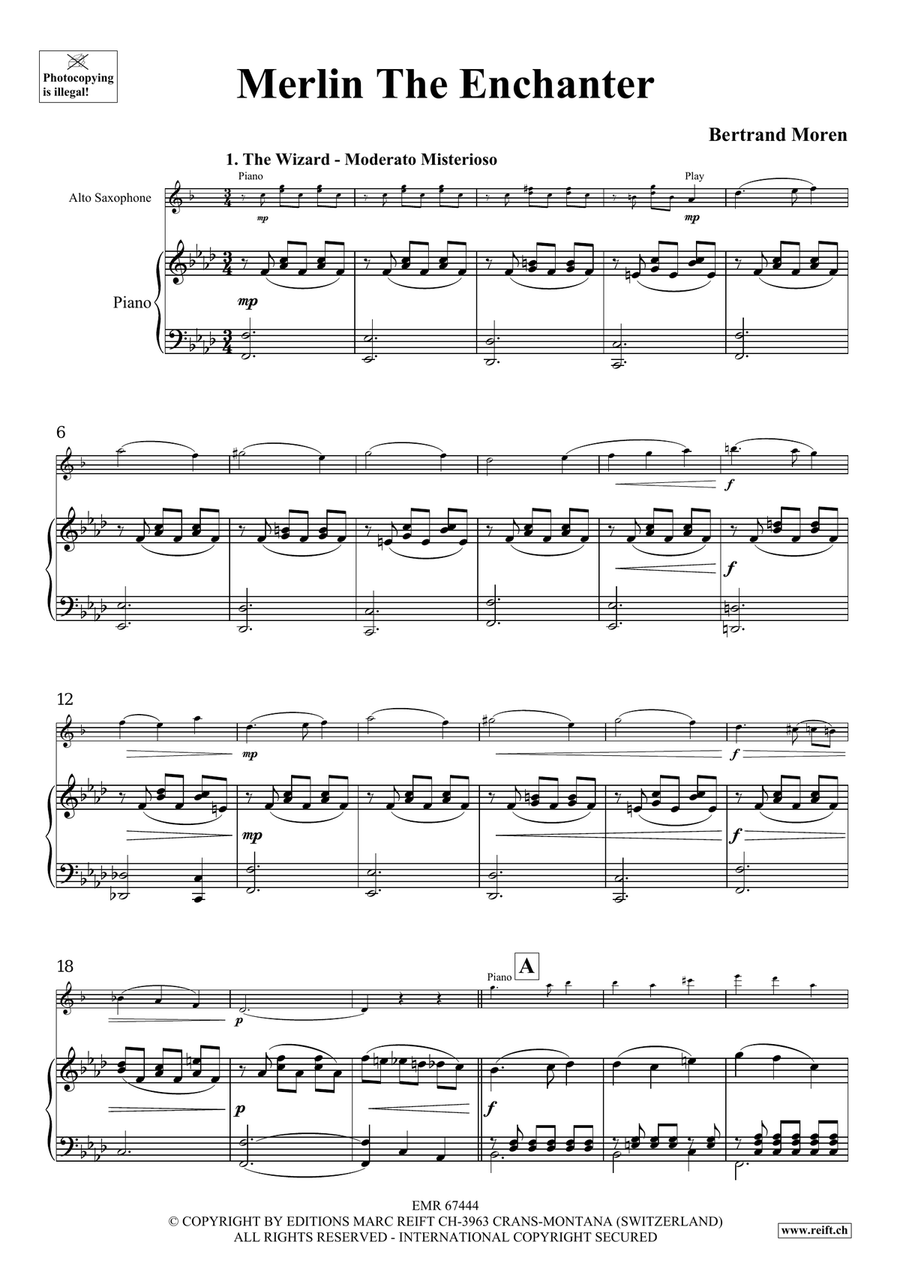 Merlin The Enchanter Merlin The Enchanter Alto Saxophone scores gallery preview page 5