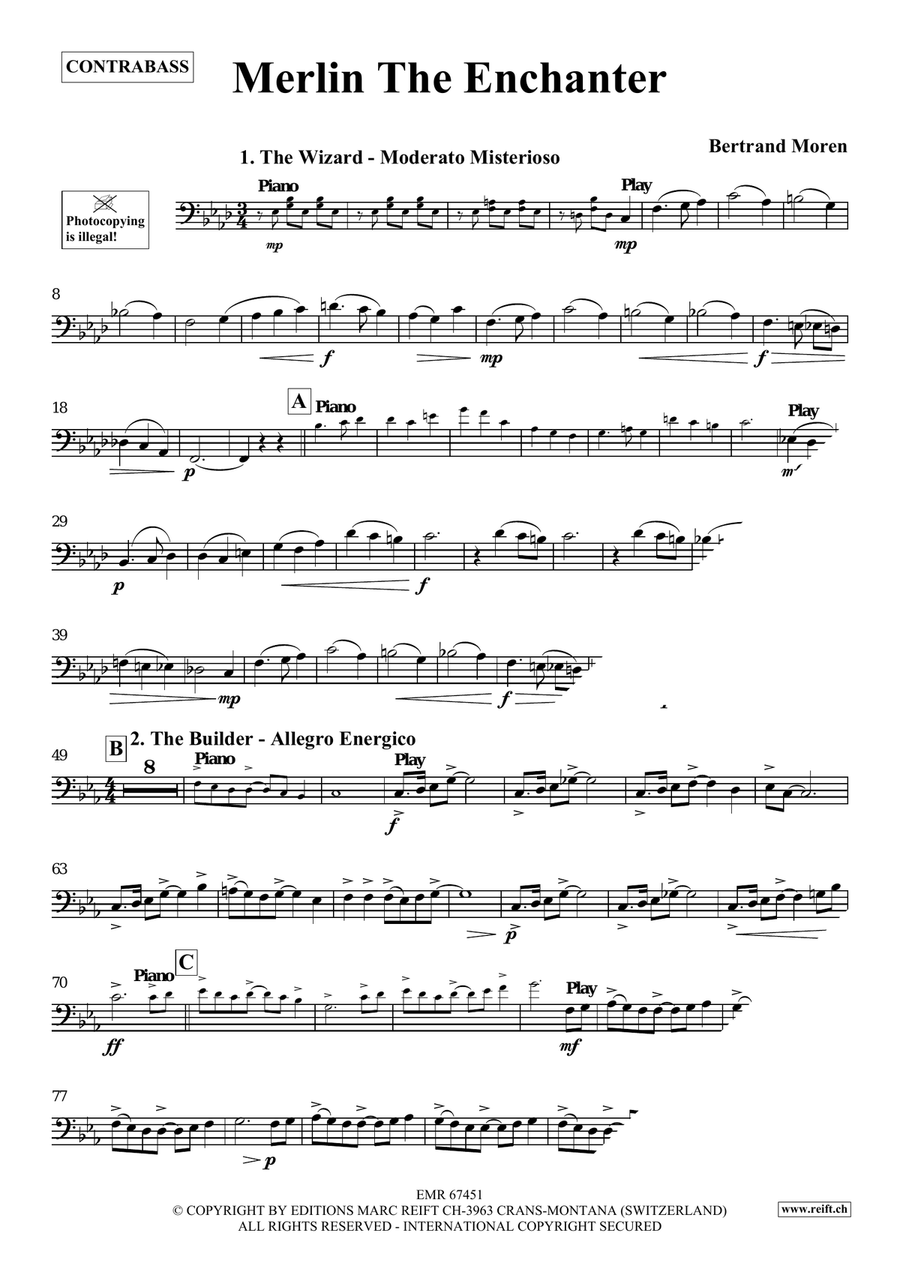 Merlin The Enchanter Merlin The Enchanter Double Bass scores gallery preview page 4