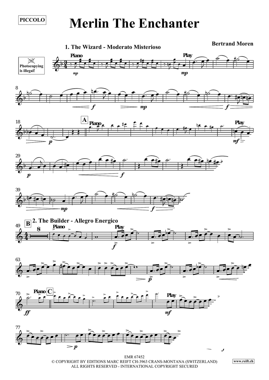 Merlin The Enchanter Merlin The Enchanter Piccolo scores gallery preview page 4