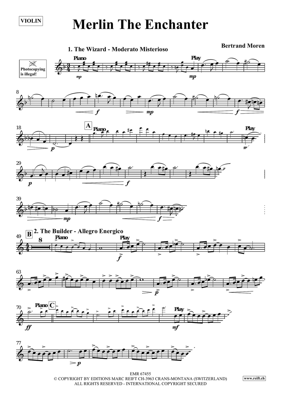Merlin The Enchanter Merlin The Enchanter Violin Solo scores gallery preview page 4