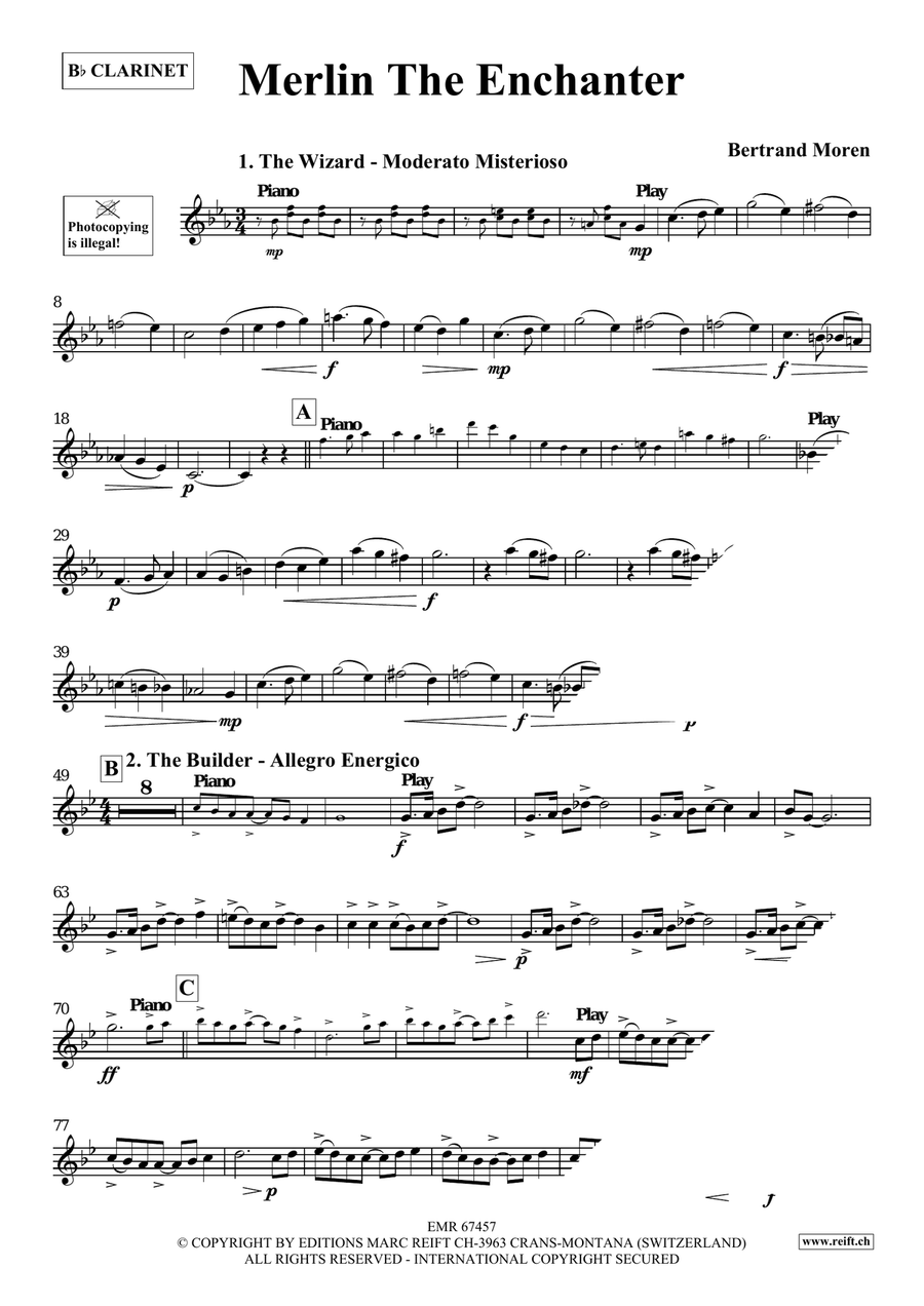 Merlin The Enchanter Merlin The Enchanter Clarinet Solo scores gallery preview page 4