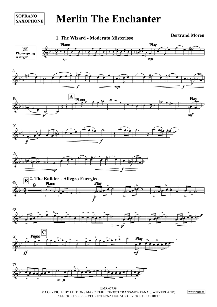 Merlin The Enchanter Merlin The Enchanter Soprano Saxophone scores gallery preview page 4