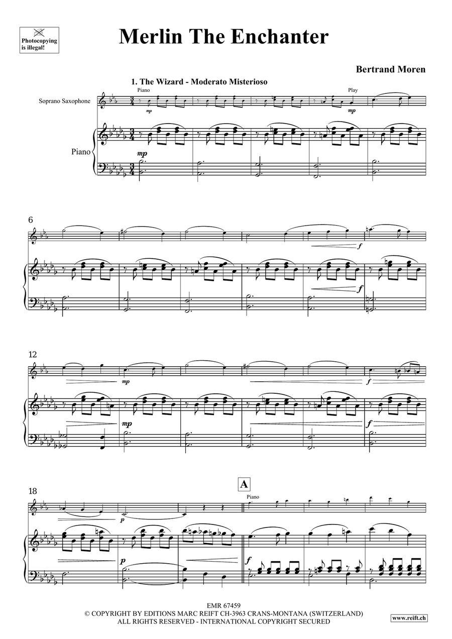 Merlin The Enchanter Merlin The Enchanter Soprano Saxophone scores gallery preview page 5