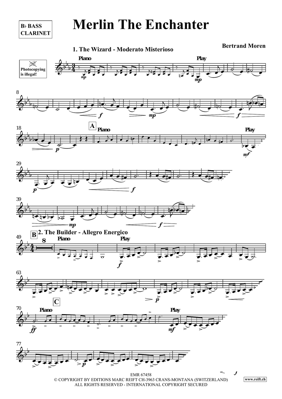 Merlin The Enchanter Merlin The Enchanter Bass Clarinet scores gallery preview page 4