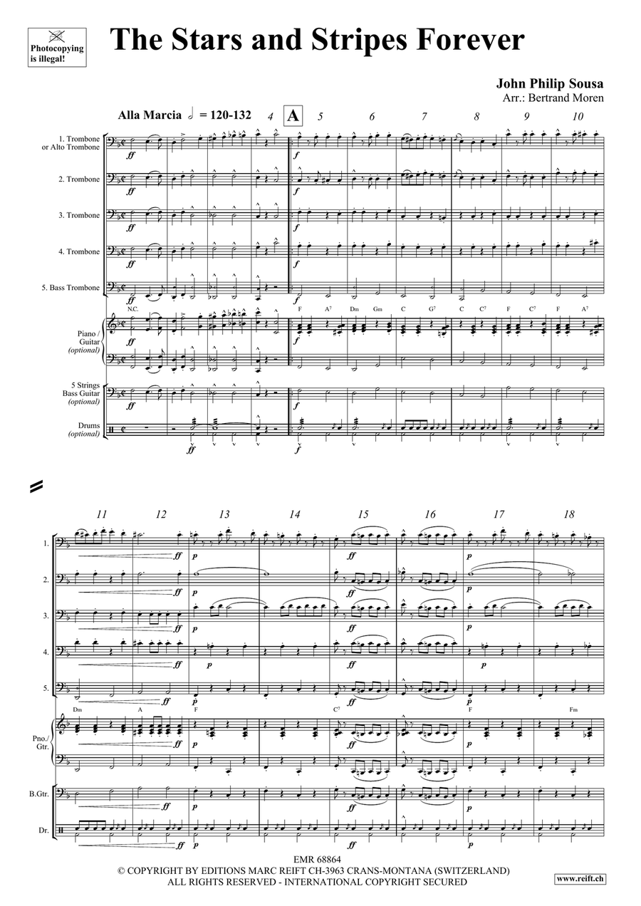 The Stars and Stripes Forever Trombone scores gallery preview page 3