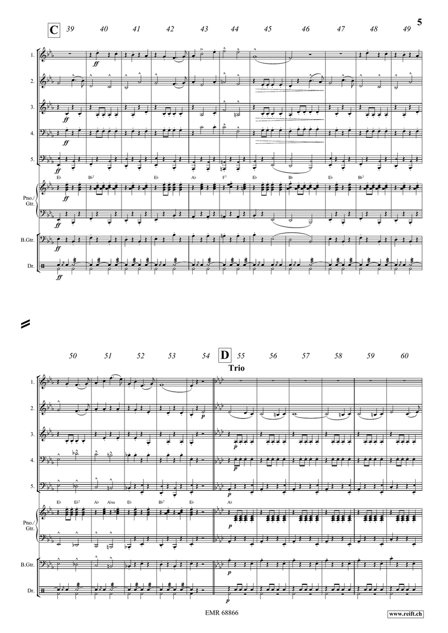 The Stars and Stripes Forever Brass Quintet scores gallery preview page 5