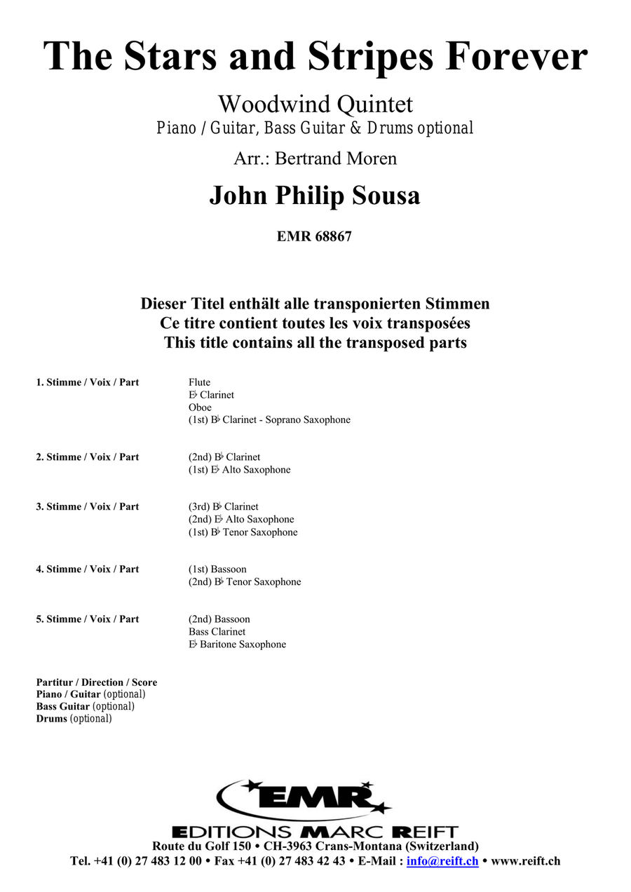 The Stars and Stripes Forever Woodwind Quintet scores gallery preview page 2