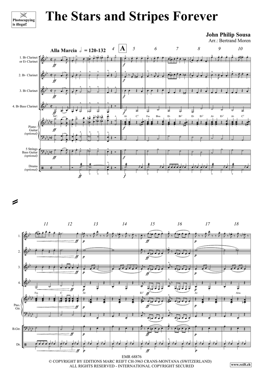The Stars and Stripes Forever Clarinet Quartet scores gallery preview page 3