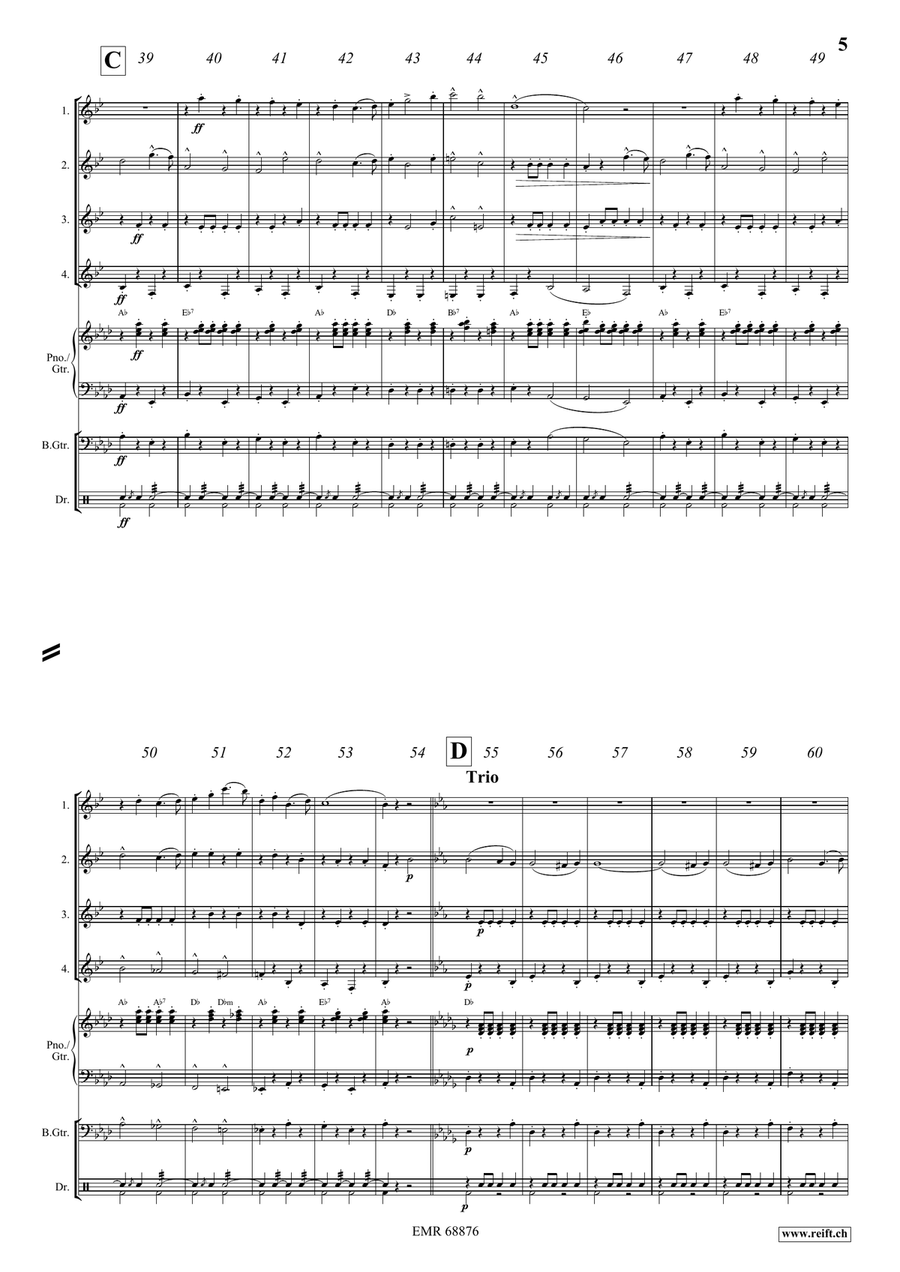 The Stars and Stripes Forever Clarinet Quartet scores gallery preview page 5