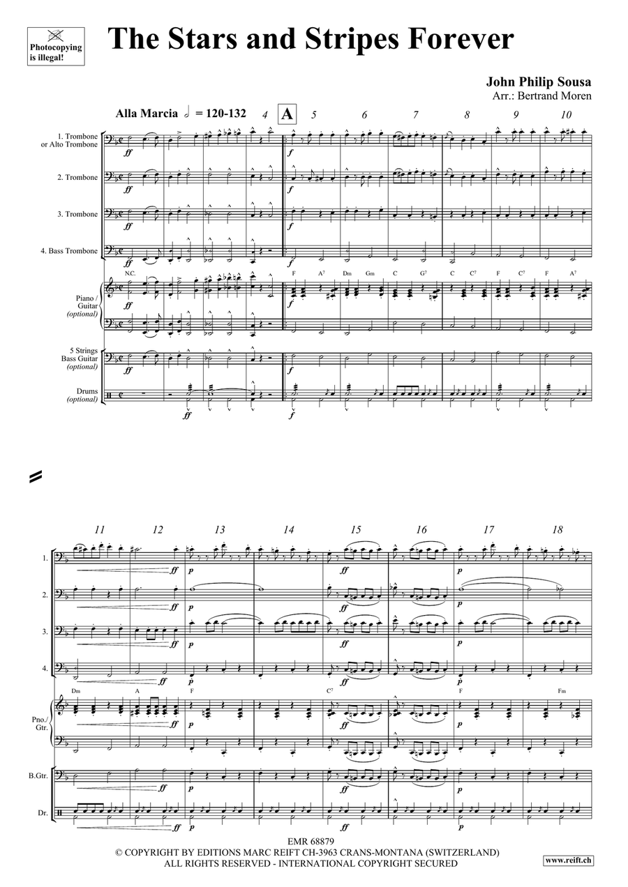 The Stars and Stripes Forever Trombone Quartet scores gallery preview page 3