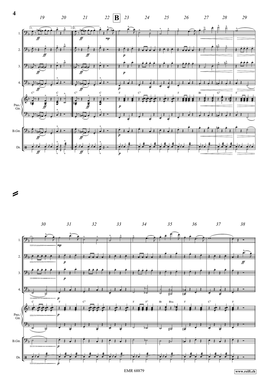 The Stars and Stripes Forever Trombone Quartet scores gallery preview page 4