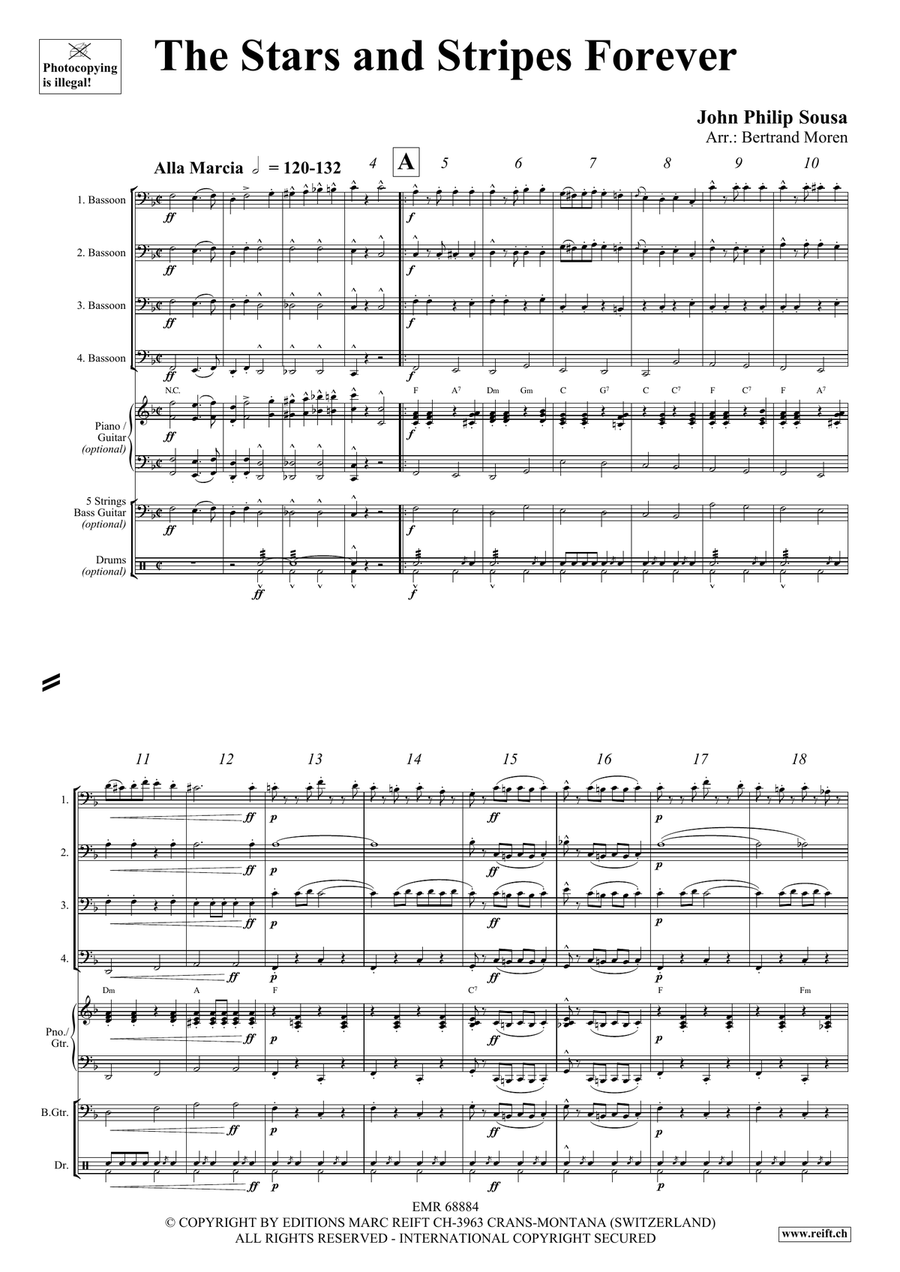 The Stars and Stripes Forever Bassoon Quartet scores gallery preview page 3
