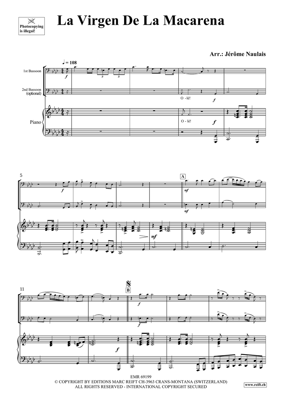 La Virgen De La Macarena La Virgen De La Macarena Bassoon scores gallery preview page 3