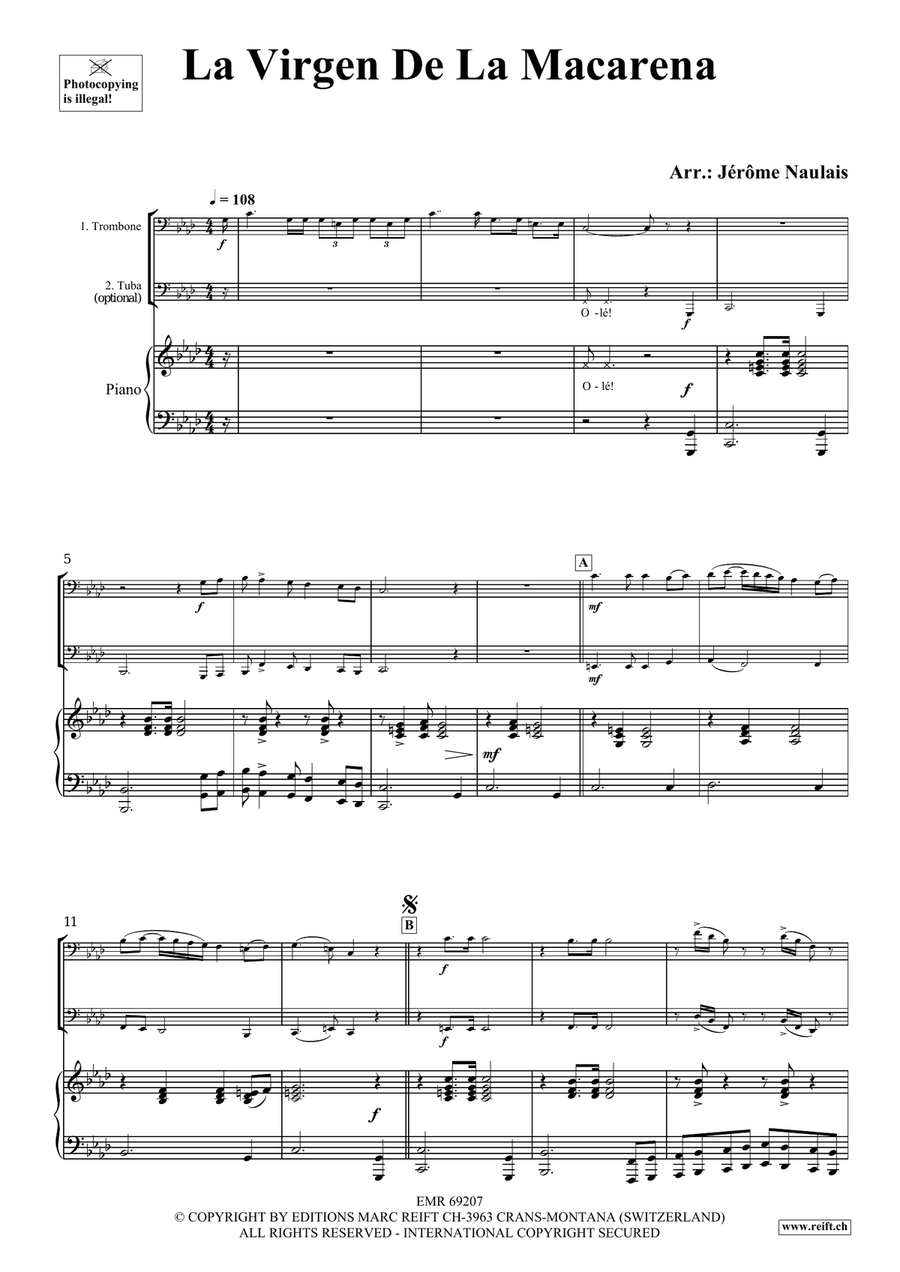 La Virgen De La Macarena La Virgen De La Macarena Trombone scores gallery preview page 3