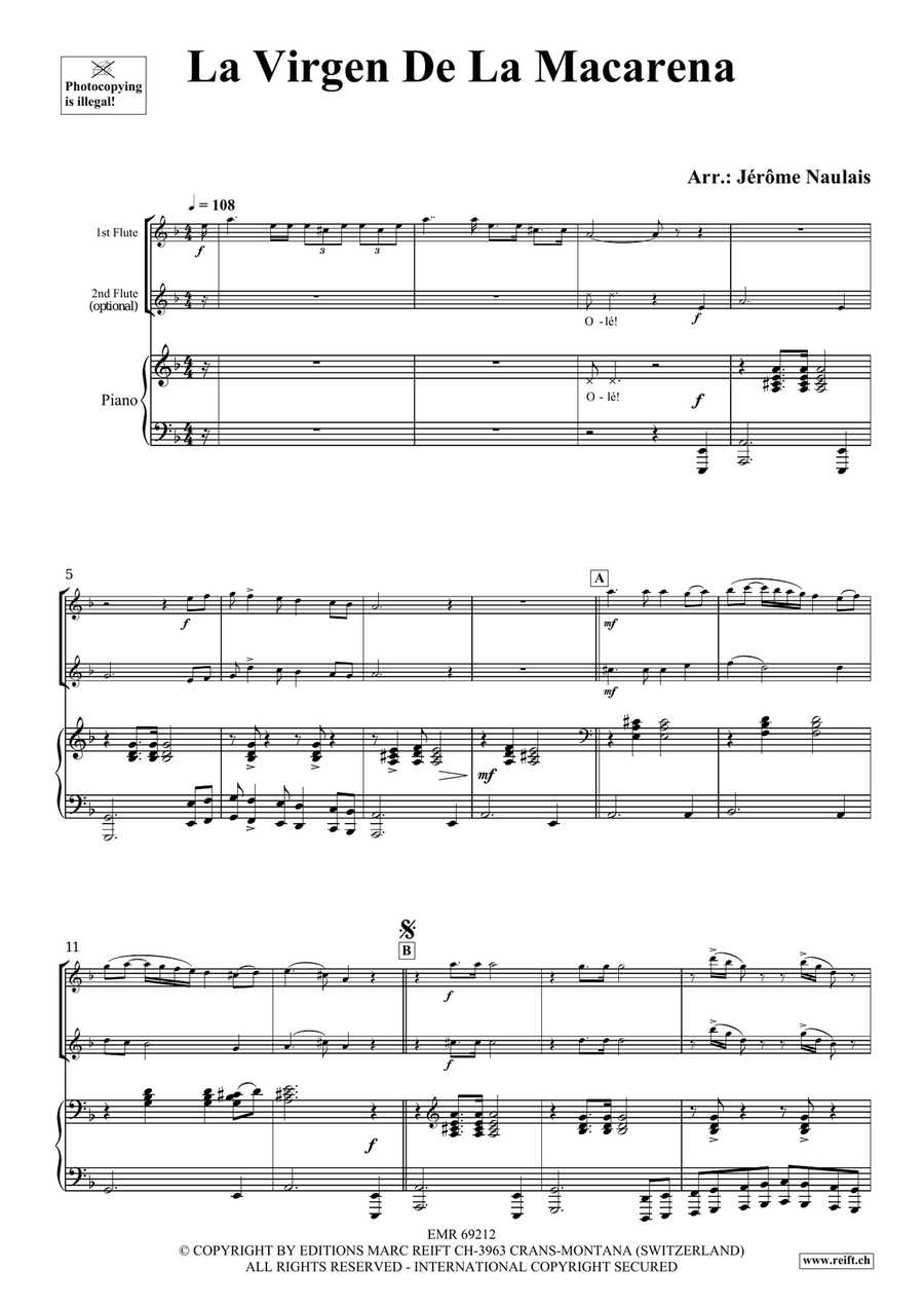La Virgen De La Macarena La Virgen De La Macarena Flute Duet scores gallery preview page 3