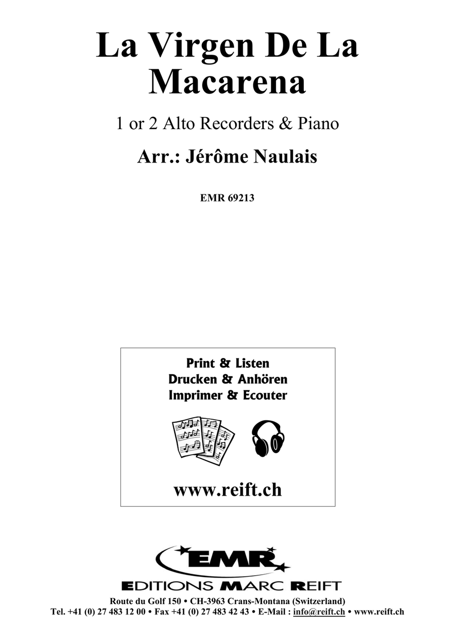 La Virgen De La Macarena La Virgen De La Macarena Alto Recorder scores gallery preview page 2