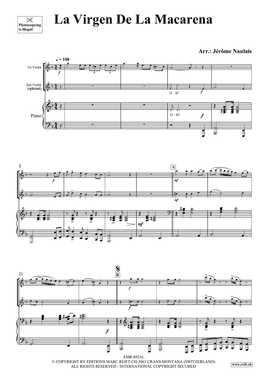 La Virgen De La Macarena La Virgen De La Macarena Violin scores gallery preview page 3