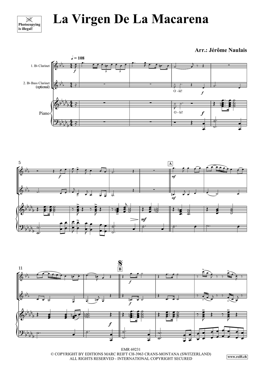 La Virgen De La Macarena La Virgen De La Macarena Bass Clarinet scores gallery preview page 3