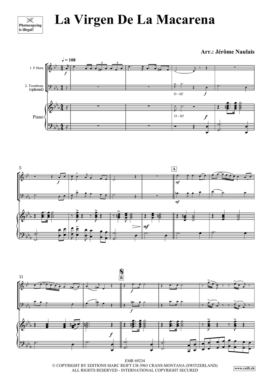 La Virgen De La Macarena La Virgen De La Macarena Horn scores gallery preview page 3
