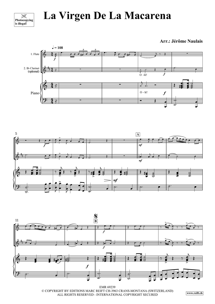 La Virgen De La Macarena La Virgen De La Macarena Clarinet scores gallery preview page 3